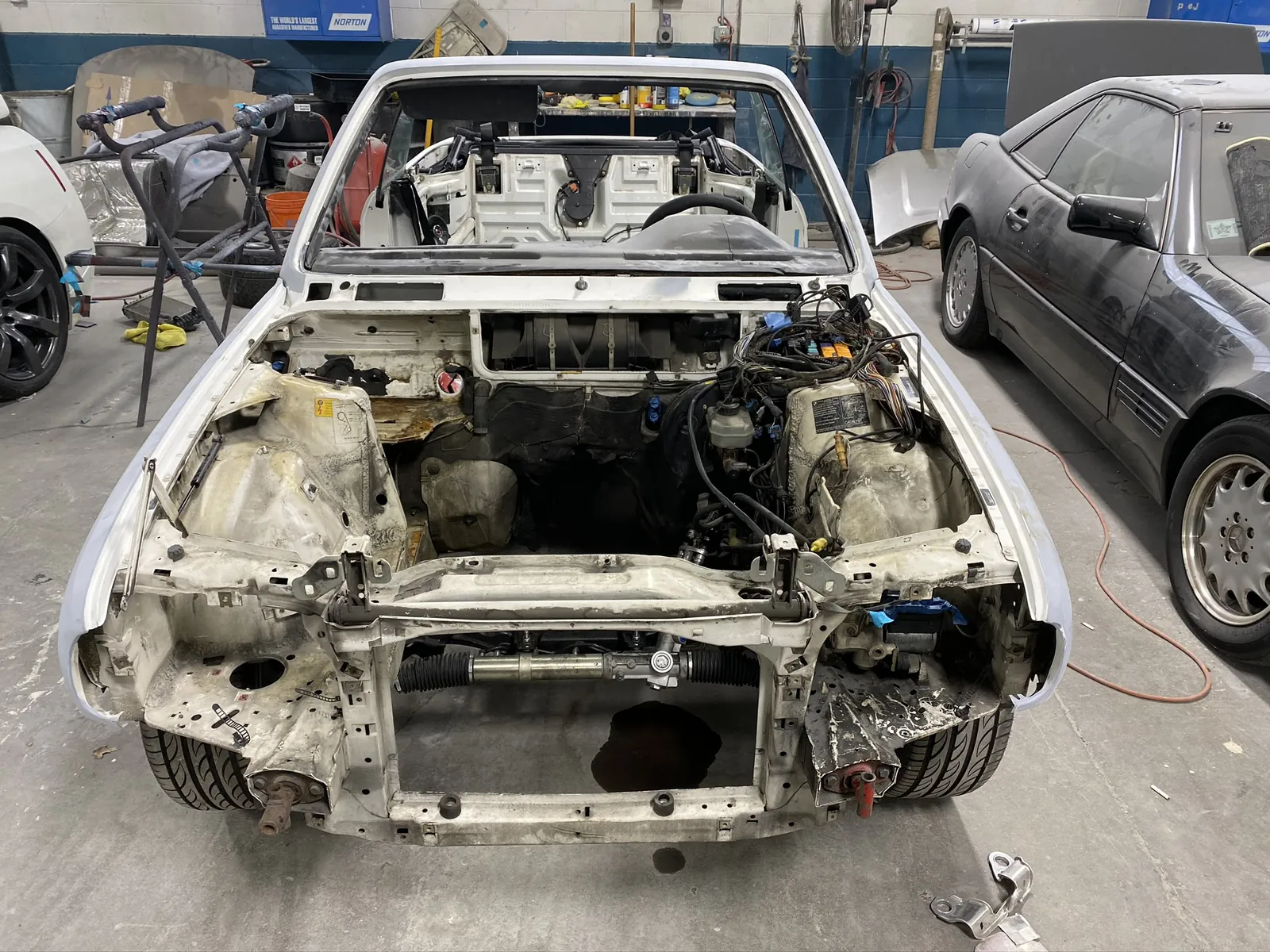 Engine bay, before